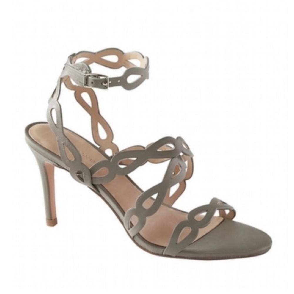 Banana Republic Women's Almond Laser-Cut Leather Heeled Sandal, size 6